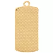 Pendente rettangolare 29x14 mm in resina epossidica - Dorato in oro fino - Perla salmone x1