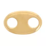 Distanziatore ovale 13x8 mm con resina epossidica - Dorato in oro fino - Blu x1