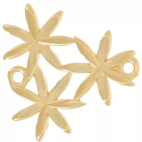 Distanziatore 3 fiori 21 mm - Dorato in oro fino x1