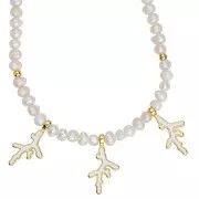 Pendente in corallo 27x14 mm con resina epossidica - Dorato- Arancione x1