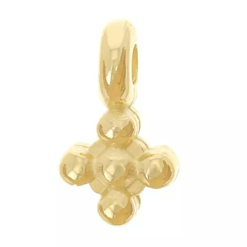 Mini ciondoli a croce 9x5 mm - Dorati in oro fino x5