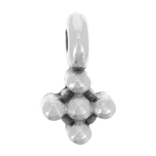 Mini ciondoli a croce 9x5 mm - Placcatura in argento fino anticato x5