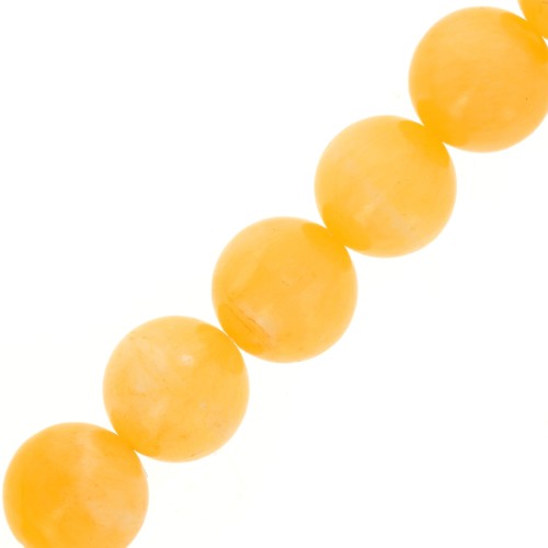 Perline rotonde in pietra semipreziosa da 14 mm - Calcite gialla x38 cm