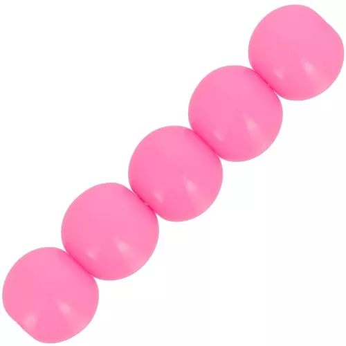 Perle di resina opaca 6 mm - Rose fluo x10