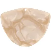 Pendentif géométrique en acétate 35x45 mm - Beige nacré x1