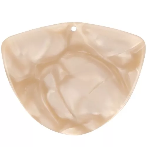 Pendente geometrico in acetato 35x45 mm - Beige perlato x1