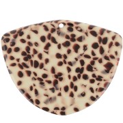 Pendente geometrico in acetato 35x45 mm - Marrone screziato - Crema x1|raw }}