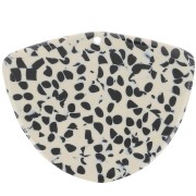 Pendente geometrico in acetato 35x45 mm - Nero screziato - Beige x1|raw }}