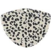 Pendentif géométrique en acétate 35x45 mm - Tacheté Noir - Beige x1