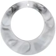 Pendente tondo curvo in acrilico 42 mm - Marmo grigio x1