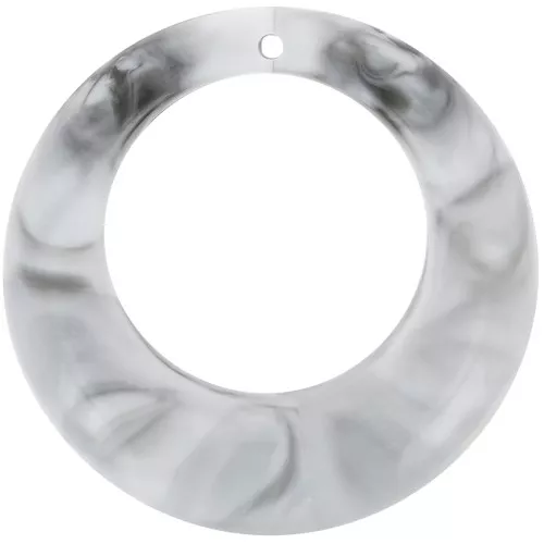 Pendente tondo curvo in acrilico 42 mm - Marmo grigio x1