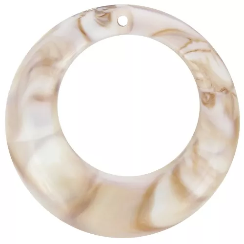 Pendente tondo curvo in acrilico 42 mm - Beige Marble x1