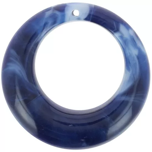 Pendente tondo curvo in acrilico 42 mm - Night Blue Marble x1