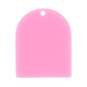Pendente a forma di arco 25x20 mm in acetato opaco - Rosa x1