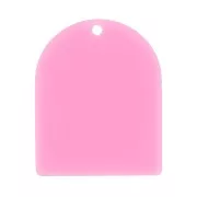 Pendente a forma di arco 25x20 mm in acetato opaco - Rosa x1