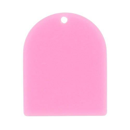 Pendente a forma di arco 25x20 mm in acetato opaco - Rosa x1