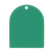 Pendente a forma di arco 25x20 mm in acetato opaco - Verde scuro x1