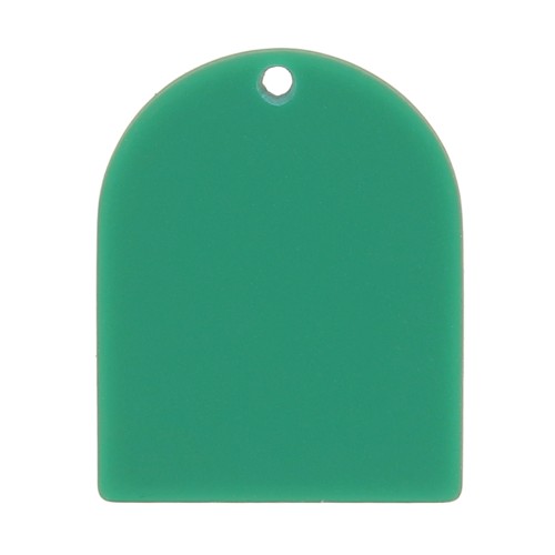 Pendente a forma di arco 25x20 mm in acetato opaco - Verde scuro x1