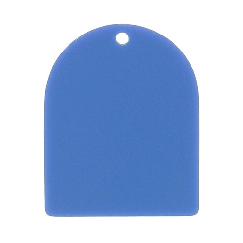 Pendente a forma di arco 25x20 mm in acetato opaco - Blu jeans x1