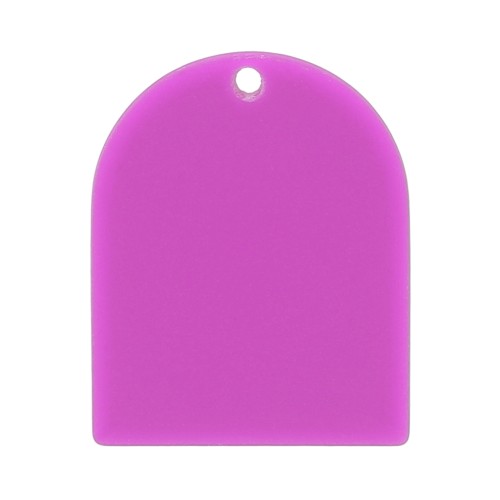 Pendente a forma di arco 25x20 mm in acetato opaco - Viola x1