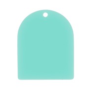 Pendente a forma di arco 25x20 mm in acetato opaco - Verde turchese x1