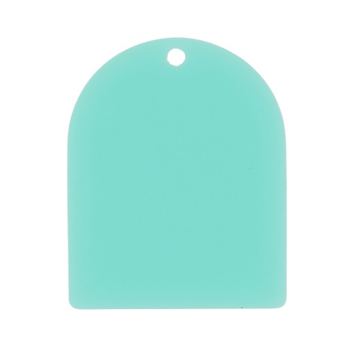 Pendente a forma di arco 25x20 mm in acetato opaco - Verde turchese x1