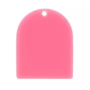 Pendente a forma di arco 25x20 mm in acetato opaco - Rosa confetto x1