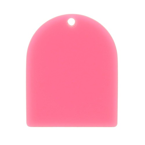 Pendente ad arco in acetato opaco 25x20 mm - Rosa confetto x1