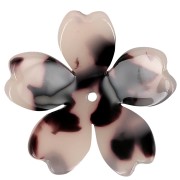 Pendente forma di fiore in acetato 25 mm - Beige tartaruga - Nero x1|raw }}