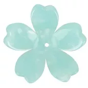 Pendente forma di fiore in acetato da 25 mm - Tartaruga - Perla menta x1