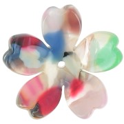 Pendente a fiore in acetato 25 mm - Tartaruga - Beige - Multicolore x1|raw }}