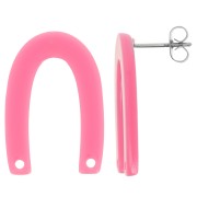 Orecchini perno U 26x17 mm - Tartaruga - Rosa confetto x2|raw }}