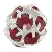 Palla Strass mm. 8 argentata Siam