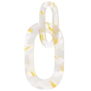 Pendente maglie XXL in acetato 64x26 mm Tartaruga trasparente - Oro x1