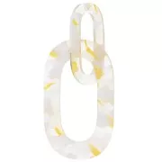 Pendente maglie XXL in acetato 64x26 mm Tartaruga trasparente - Oro x1