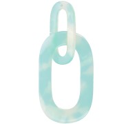 Pendente a maglie XXL in acetato 64x26 mm - Tartaruga - Menta - Bianco perlato|raw }}