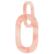 Pendente a maglie XXL in acetato 64x26 mm Tartaruga - Salmone - Bianco perlato|raw }}