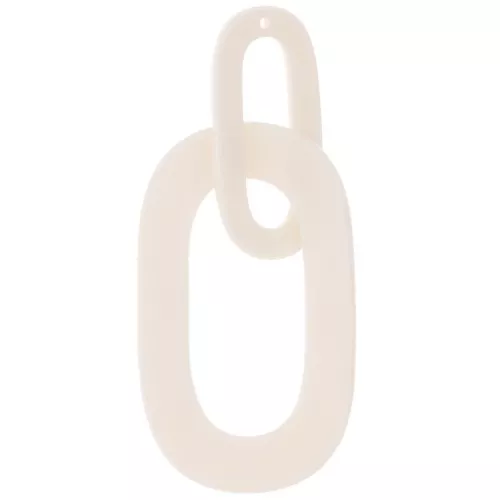 Pendente a maglie XXL in acetato 64x26 mm - Avorio x1