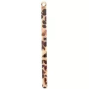 Pendente barra 40x2,5 mm - Marrone scuro screziato - Crema x1