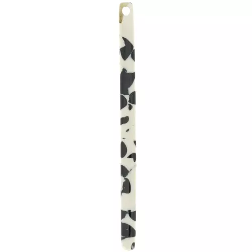 Pendente barra 40x2,5 mm - Nero screziato - Beige x1