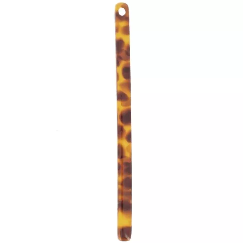 Barra pendente 40x2,5 mm - Marrone scuro screziato - Ambra x1