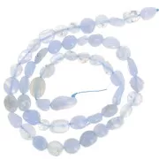 Perline irregolari 6 - 7 mm - Calcedonio blu x39cm
