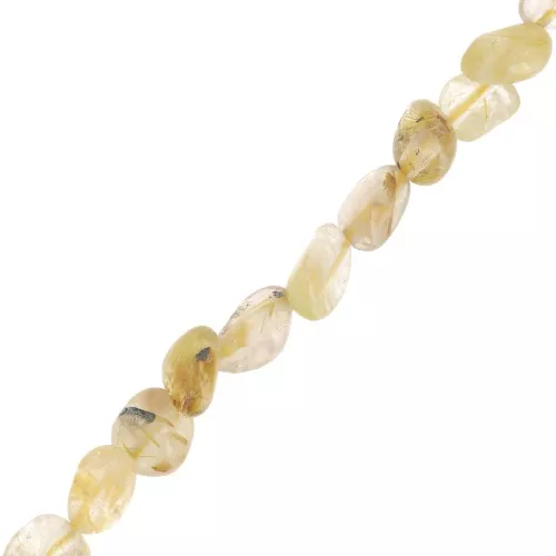 Perline irregolari 4 - 6 mm - Quarzo rutilo giallo x39cm