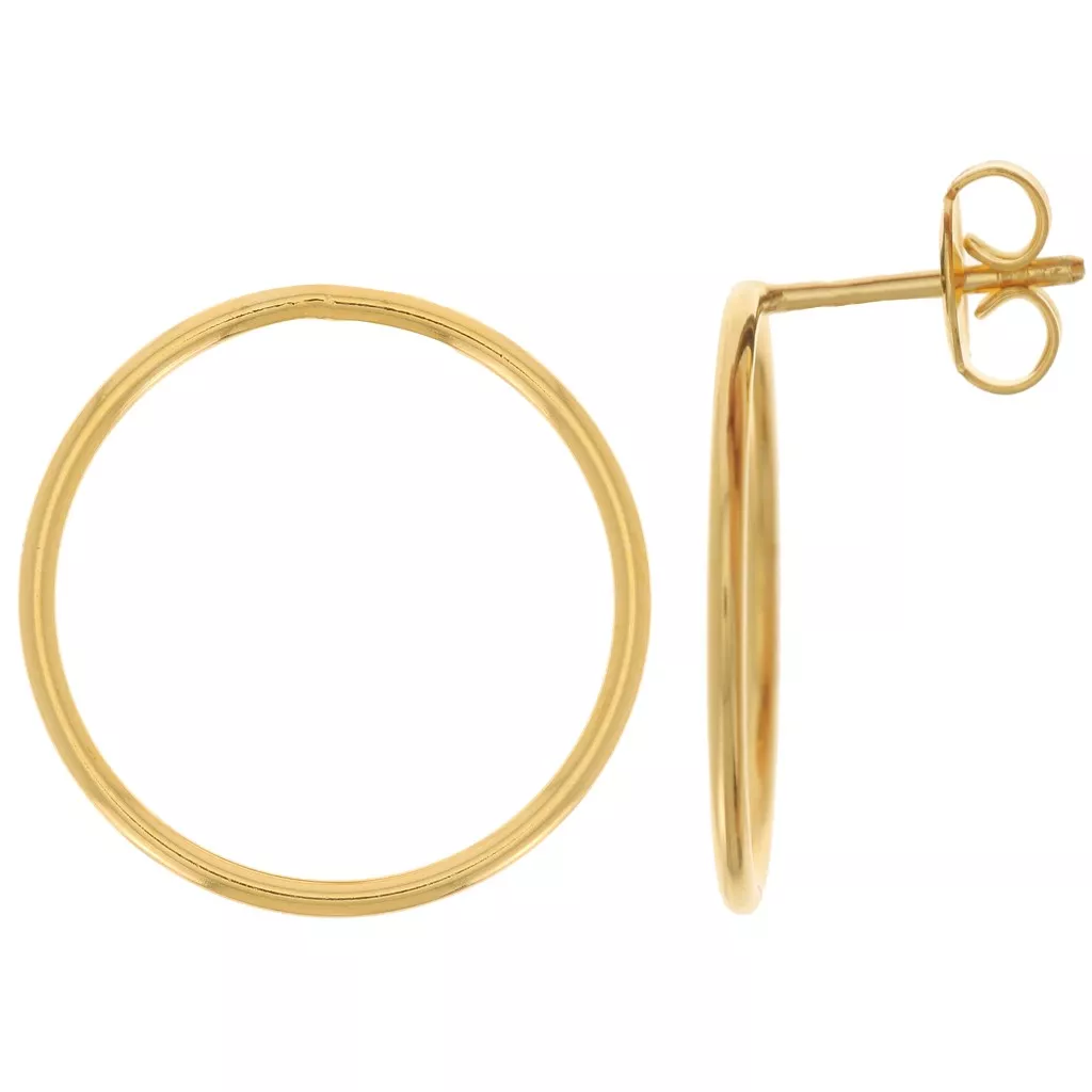 Orecchini a Cerchio 14,5x4,5mm Panzerkette-Muster Orecchini Di 585 Oro