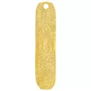 Pendente a rettangolo irregolare testurizzato 26,5x6 mm - Dorato in oro fino x1