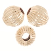 Perline tonde striate da 4 mm - riempite d'oro (oro laminato) x8|raw }}