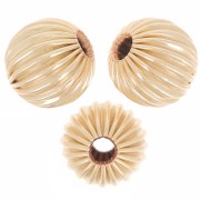 Perline tonde striate da 6 mm - riempite d'oro (oro laminato) x5|raw }}