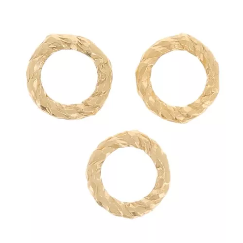 Anelli chiusi con diamante 4x0,8 mm - Riempiti d'oro (oro laminato) x10