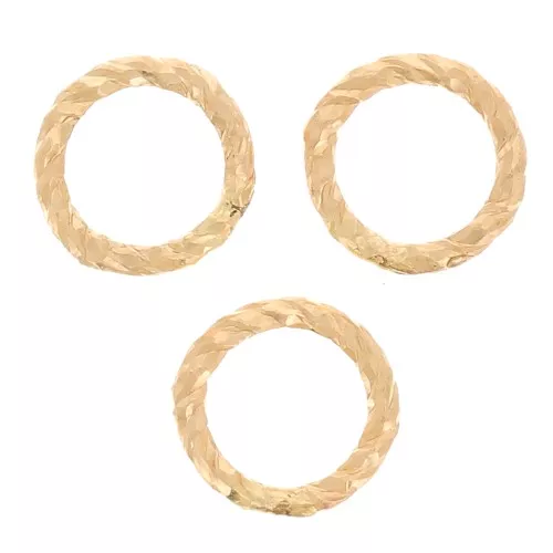 Anelli chiusi con diamante 5x0,8 mm - Riempiti d'oro (oro laminato) x10