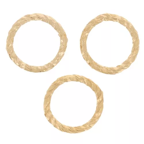 Anelli chiusi con diamante 6x0,8 mm - Oro pieno (oro laminato) x10
